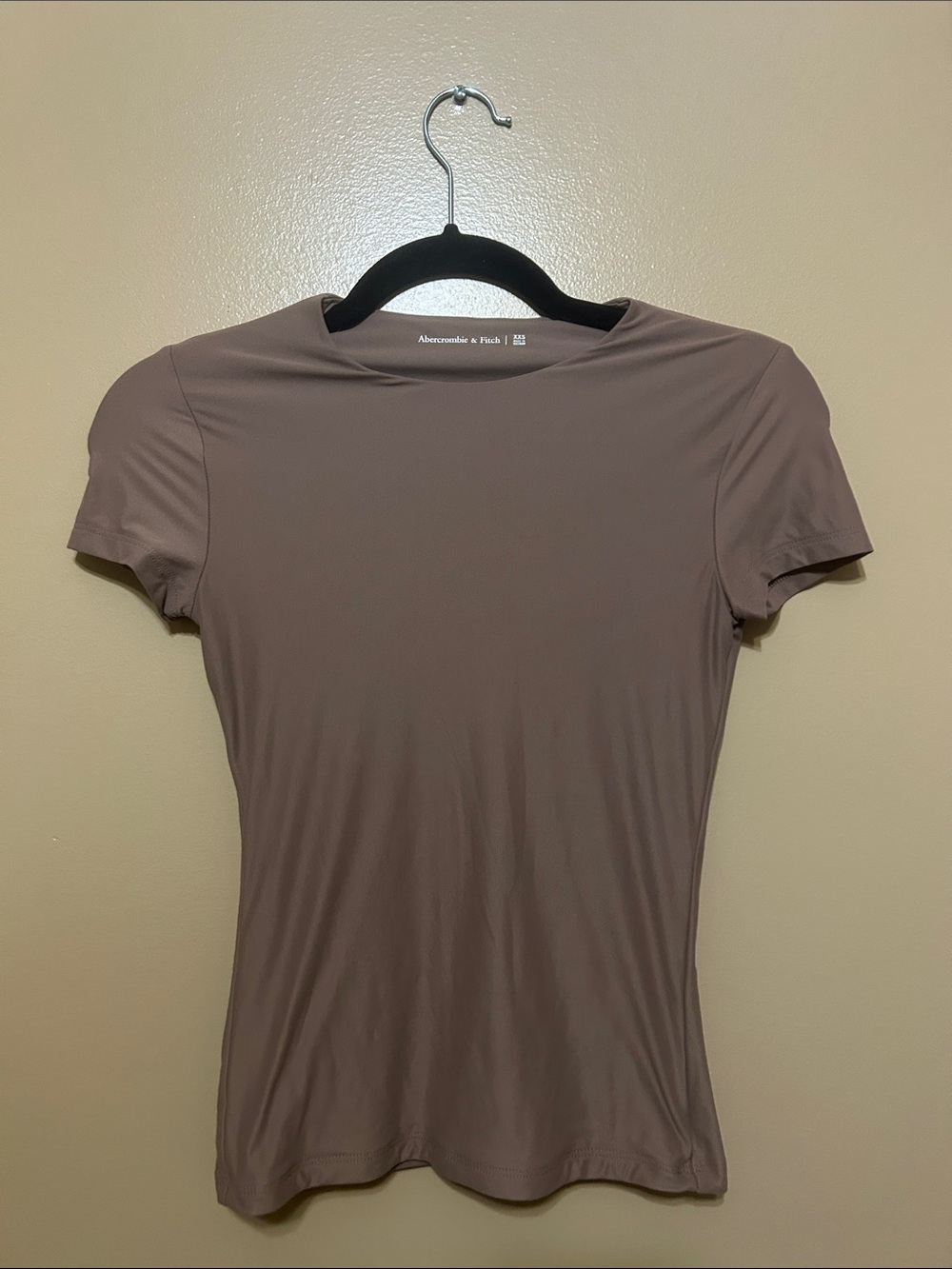 Abercrombie & Fitch Short-Sleeve Crew Neck Top - Mauve Brown